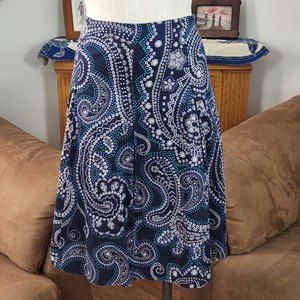Talbots Pleated Paisley Skirt